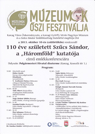 Meghívó - 110 éve született Szűcs Sándor, a "Háromföld" kutatója